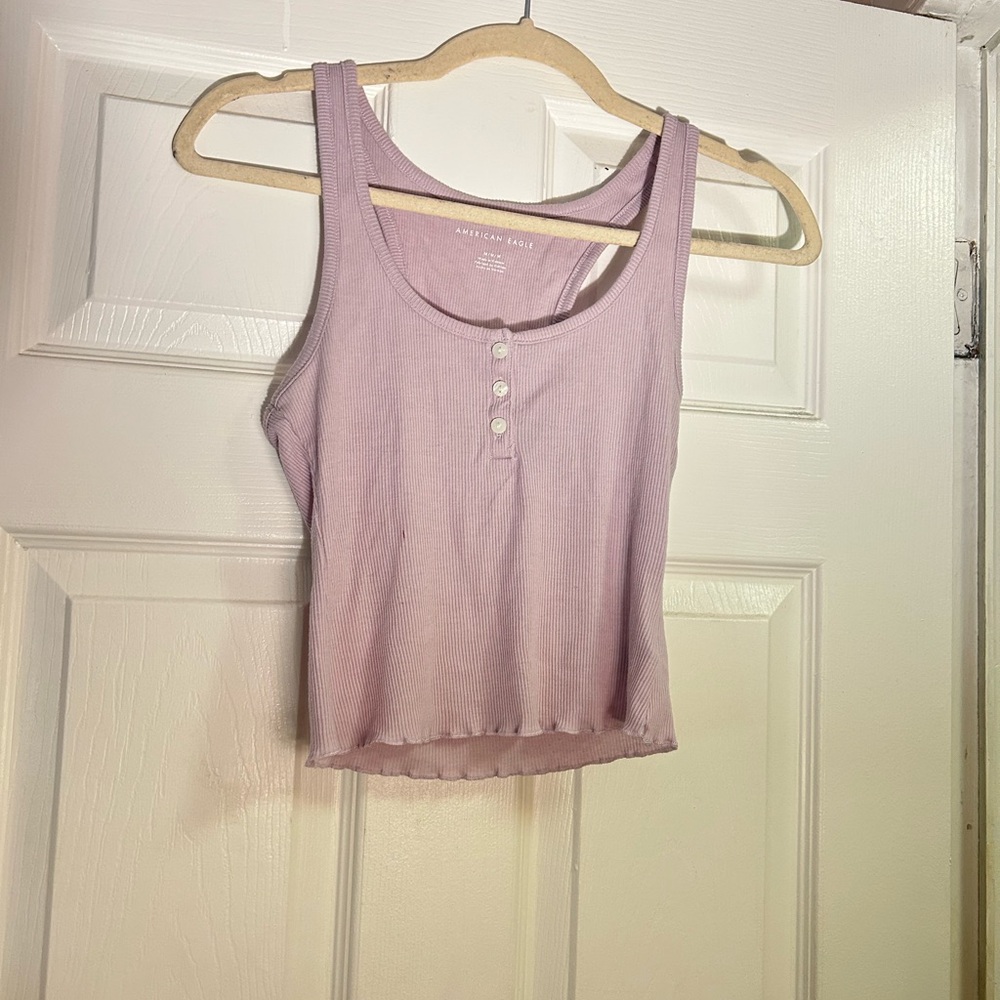 American Eagle Outfitters Purple Crop Tank Top